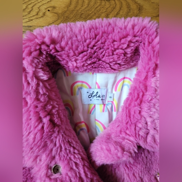 Lola+the Boys Varsity Patch Faux Fur Bomber - Picture 6 of 8